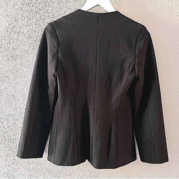 Krisa Revolve Blazer Womens Black Ponte Open & Hook Eye Closure Short Ja… - Picture 2 of 14